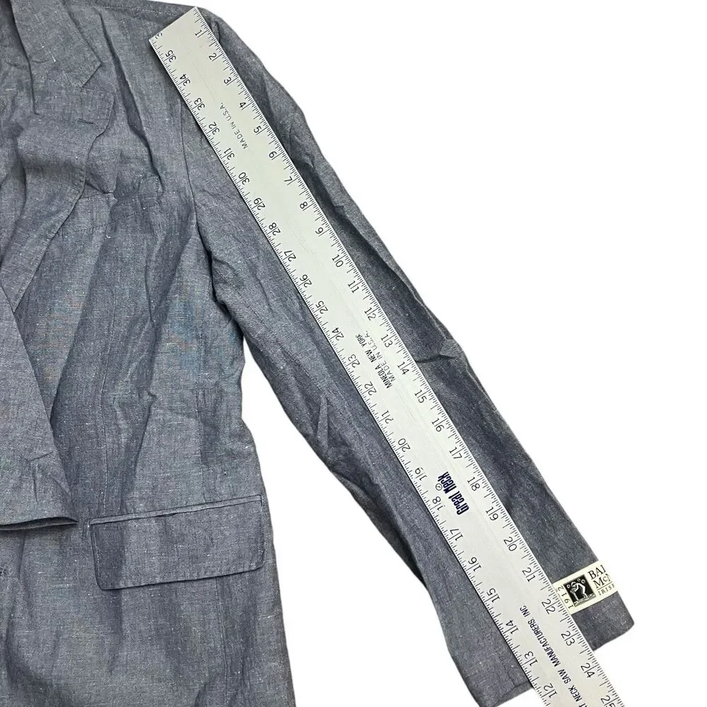 J Crew Blazer Mens 36S Gray Linen Blend Ludlow Unstructured‎ Baird McNutt AU428